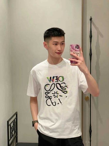 2023 luojia new spring and summer clothes embroidered color letters loose men women's casual t-shirt, White;black
2023 luojia new spring and summer clothes embroidered color letters loose men women's casual t-shirt, White;black