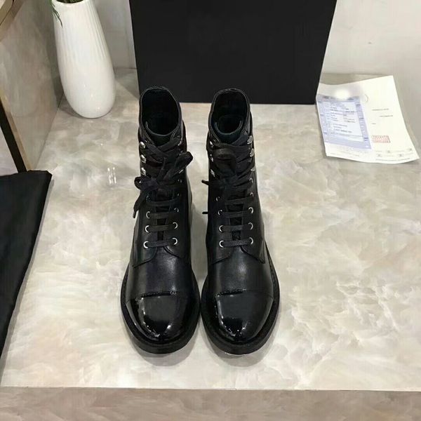 designer boots round head thick heel small incense wind short boots ladies shoes splicing medium heel lace up martin boots fashion boots wit, Black
designer boots round head thick heel small incense wind short boots ladies shoes splicing medium heel lace up martin boots fashion boots wit, Black