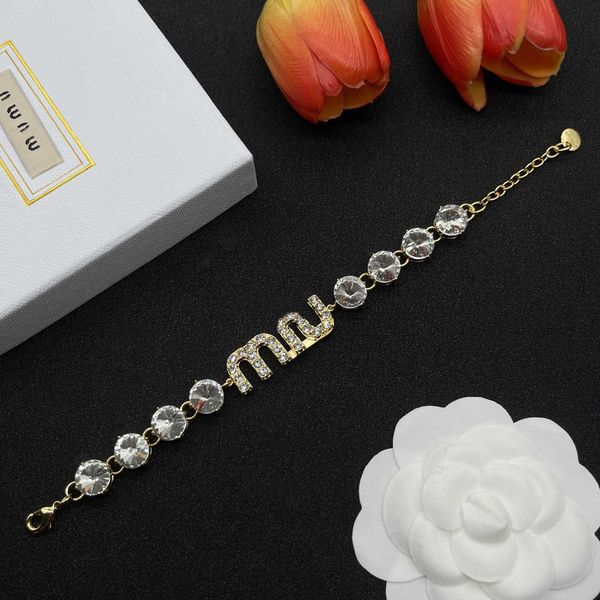 fashion light luxury new letter rhinestone miu family high edition full diamond style bracelet jewelry, Golden;silver
fashion light luxury new letter rhinestone miu family high edition full diamond style bracelet jewelry, Golden;silver