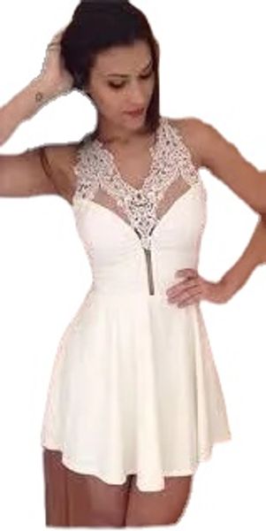 new simple little white short lace homecoming dresses halter a line beaded crystals cocktail prom party gowns custom made, Blue;pink
new simple little white short lace homecoming dresses halter a line beaded crystals cocktail prom party gowns custom made, Blue;pink