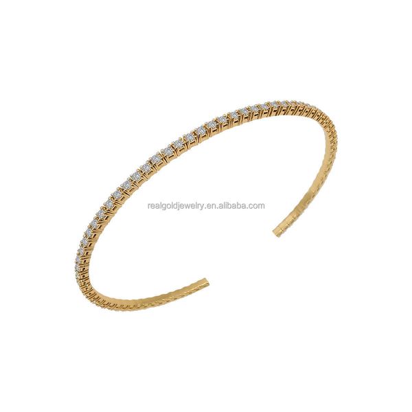 unique au585 14k real gold with moissanite tennis style bangle bracelet for women wedding gift customizable, Silver
unique au585 14k real gold with moissanite tennis style bangle bracelet for women wedding gift customizable, Silver