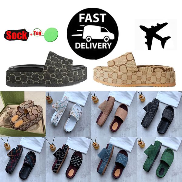 slipper womens fashion embroidered canvas designer slides slip on slippers girls 60mm canvas covered platform sandals and dust bags, Black
slipper womens fashion embroidered canvas designer slides slip on slippers girls 60mm canvas covered platform sandals and dust bags, Black