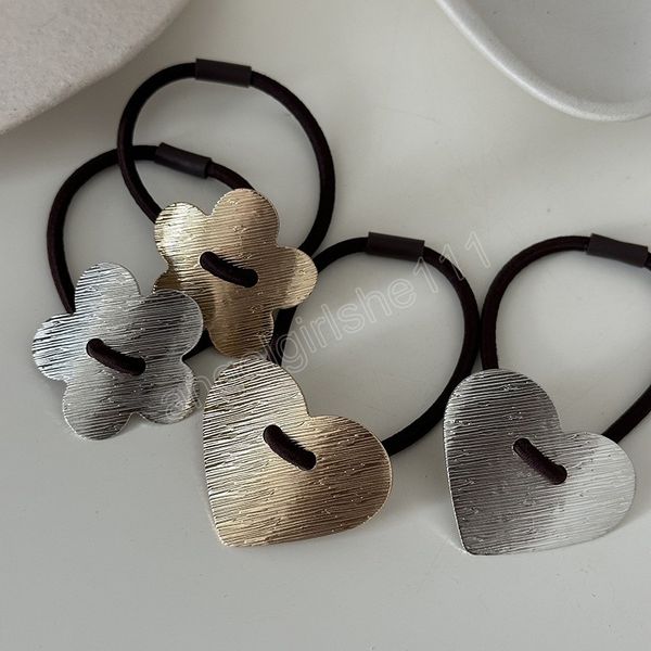 women metal wire-drawing flower heart design elastic hair band girls minimalist hair ties scrunchie ladies hair accessories, Slivery;white
women metal wire-drawing flower heart design elastic hair band girls minimalist hair ties scrunchie ladies hair accessories, Slivery;white