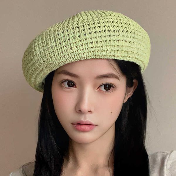 berets sweet girl berets multicolor optional summer sun protection green straw hollow beret hats for women british dome ins painter cap z061, Blue;gray
berets sweet girl berets multicolor optional summer sun protection green straw hollow beret hats for women british dome ins painter cap z061, Blue;gray