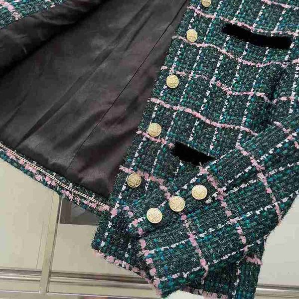 women's jackets designer new brand jacket 2023 fashion high-end autumn winter metal chain plaid tweed coat leisure spring coats cardiga, Black;brown
women's jackets designer new brand jacket 2023 fashion high-end autumn winter metal chain plaid tweed coat leisure spring coats cardiga, Black;brown