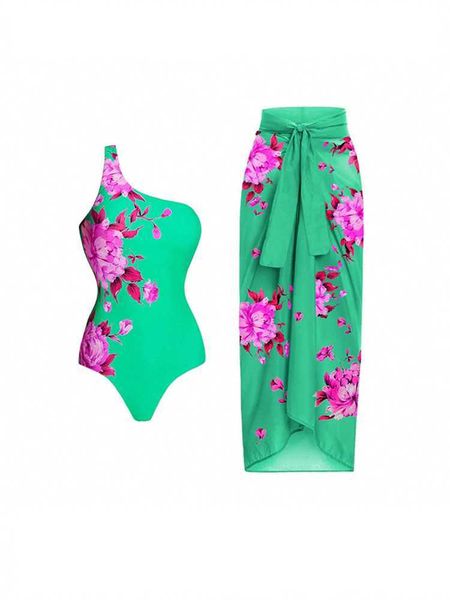 women's swimwear green oneshoulder flora print bikini sets swimsuit skirt women one piece brazilian holiday swimwear 2022 beach bathing, White;black
women's swimwear green oneshoulder flora print bikini sets swimsuit skirt women one piece brazilian holiday swimwear 2022 beach bathing, White;black