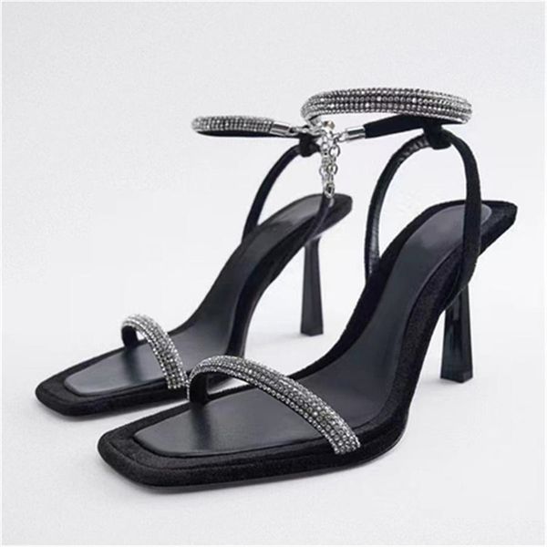 summer sparkly women sandals 2023 spring rhinestone bling ankle strap heels thin heel sqaure toe square head shoes, Black
summer sparkly women sandals 2023 spring rhinestone bling ankle strap heels thin heel sqaure toe square head shoes, Black