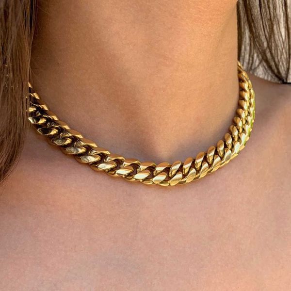 strands 2023 hiphop 13mm curb cuban chain necklace for women gold plated chunky link collar necklaces fashion jewelry new 230613, Black
strands 2023 hiphop 13mm curb cuban chain necklace for women gold plated chunky link collar necklaces fashion jewelry new 230613, Black