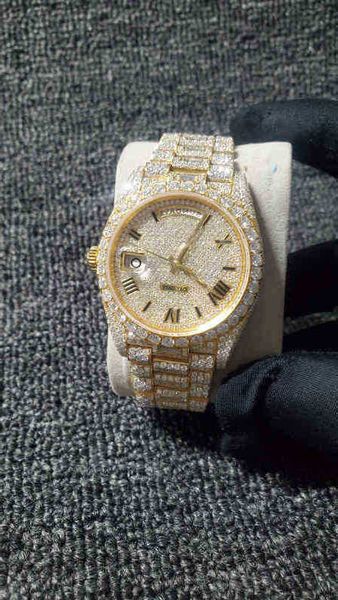 2022 new iced out diamonds watch pass tt eta 3255 movement mechanical yellow gold men watch box include0607, Silver
2022 new iced out diamonds watch pass tt eta 3255 movement mechanical yellow gold men watch box include0607, Silver