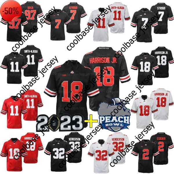 2023 playoff peach bowl ohio state buckeyes football jersey college c.j. stroud henderson jaxon smith-njigba marvin harrison jr. tuimoloau, Black;red
2023 playoff peach bowl ohio state buckeyes football jersey college c.j. stroud henderson jaxon smith-njigba marvin harrison jr. tuimoloau, Black;red