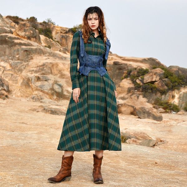 vintage plaid skirt 2023 new design sense two-piece dress fashion temperament long skirt 82390, Black;gray
vintage plaid skirt 2023 new design sense two-piece dress fashion temperament long skirt 82390, Black;gray