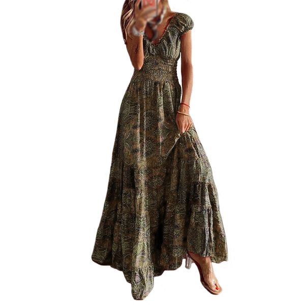 summer dresses ladies elegant bohemian maxi dresses a line swing floral printed long dresses women casual ruffle v neck beach kaftan, Black;gray
summer dresses ladies elegant bohemian maxi dresses a line swing floral printed long dresses women casual ruffle v neck beach kaftan, Black;gray