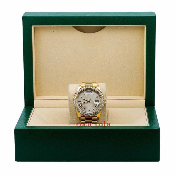 day date 40 watch yellow gold 228238 diamond bezel champagne roman dial sapphire automatic waterproof fashion men's watch, Slivery;golden
day date 40 watch yellow gold 228238 diamond bezel champagne roman dial sapphire automatic waterproof fashion men's watch, Slivery;golden