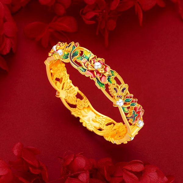 luxury women bangle bracelet pretty beautiful flower bridal jewelry real 18k gold color engagement accessories, Black
luxury women bangle bracelet pretty beautiful flower bridal jewelry real 18k gold color engagement accessories, Black
