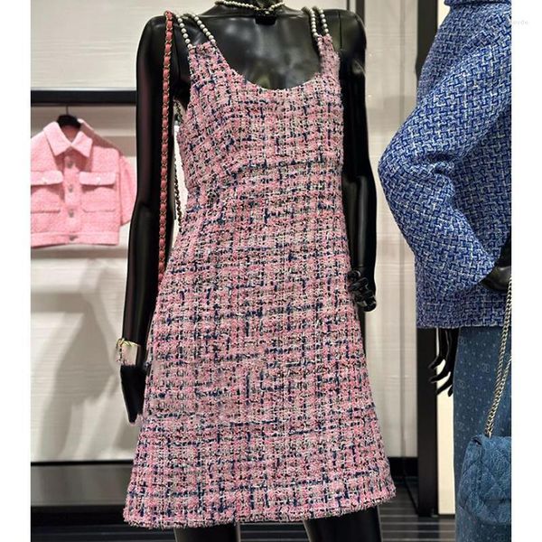 casual dresses designer brand pink tweed beaded sling slim mini dress 2023 summer elegant women party korean clothes, Black;gray
casual dresses designer brand pink tweed beaded sling slim mini dress 2023 summer elegant women party korean clothes, Black;gray