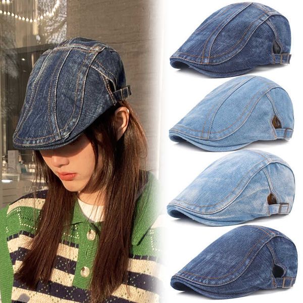 berets cowboy outdoor adjustable beret hat spring summer denim beret caps bones flat sun cap for cowboy jeans hats for women men z0616, Blue;gray
berets cowboy outdoor adjustable beret hat spring summer denim beret caps bones flat sun cap for cowboy jeans hats for women men z0616, Blue;gray