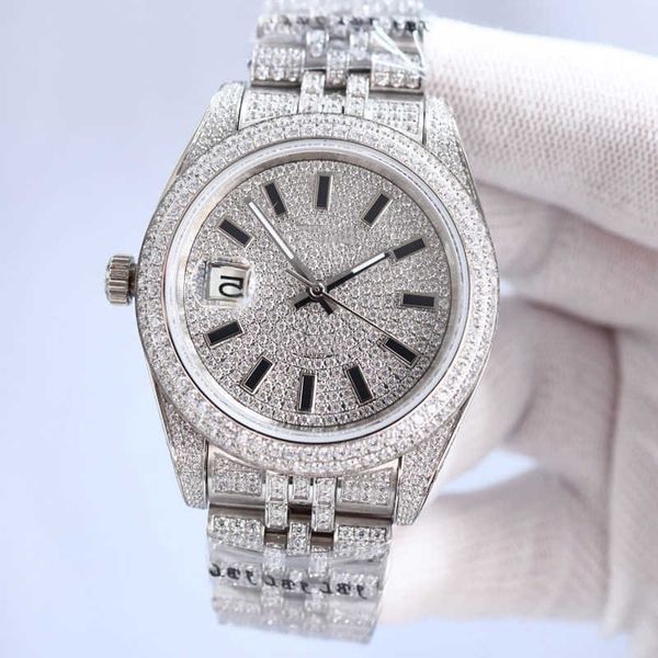 full diamond mens watch automatic mechanical watches 41mm sier strap stainless steel for men life waterproof wristwatch fashionrjd8, Silver
full diamond mens watch automatic mechanical watches 41mm sier strap stainless steel for men life waterproof wristwatch fashionrjd8, Silver