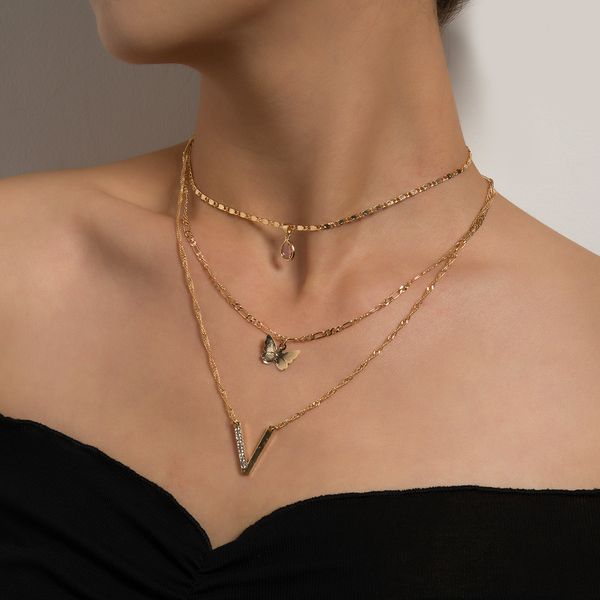 fashion trends multi-layer butterfly diamond crystal letter pendant, personality necklace pendant necklace fine gift valentine anniversary j, Silver
fashion trends multi-layer butterfly diamond crystal letter pendant, personality necklace pendant necklace fine gift valentine anniversary j, Silver