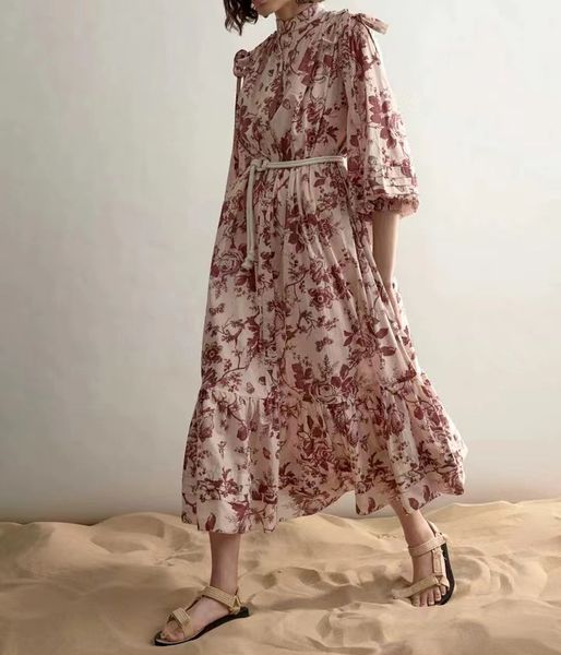 australian designer dress lantern sleeve floral printed cotton mid dress, Black;gray
australian designer dress lantern sleeve floral printed cotton mid dress, Black;gray