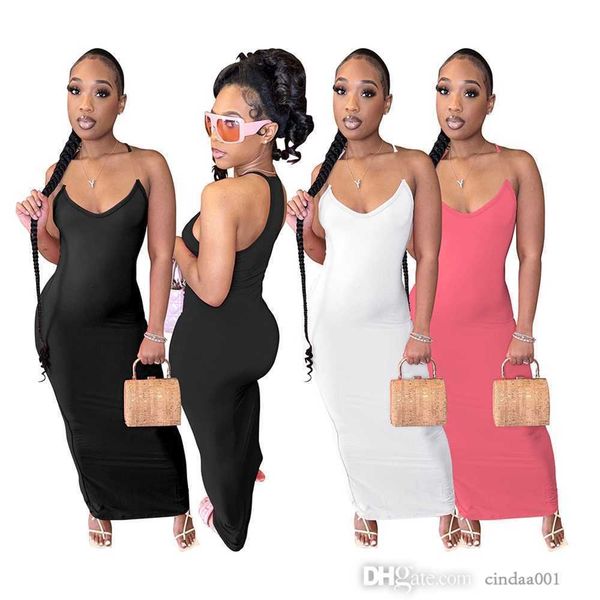 womens elegant dresses summer new line invisible transparent strap solid color long dress, Black;gray
womens elegant dresses summer new line invisible transparent strap solid color long dress, Black;gray