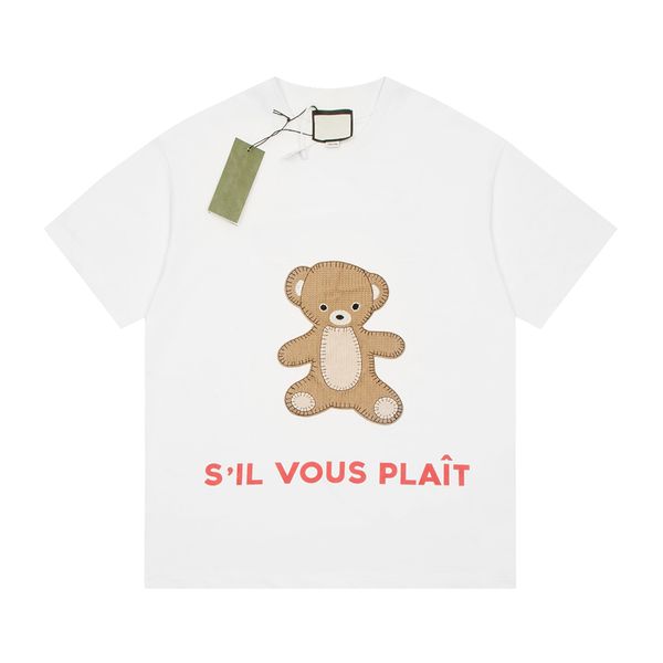 23ss new made in italy woman men's t-shirts high end classic cartoon bear letter printed short sleeve summer beach breathable street ca, White;black
23ss new made in italy woman men's t-shirts high end classic cartoon bear letter printed short sleeve summer beach breathable street ca, White;black