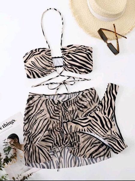 women's swimwear leopard 3pieces bikinis set women pushup bandeau bathing suit with coverups mesh skirts 2023 beach wear brazilian biqu, White;black
women's swimwear leopard 3pieces bikinis set women pushup bandeau bathing suit with coverups mesh skirts 2023 beach wear brazilian biqu, White;black