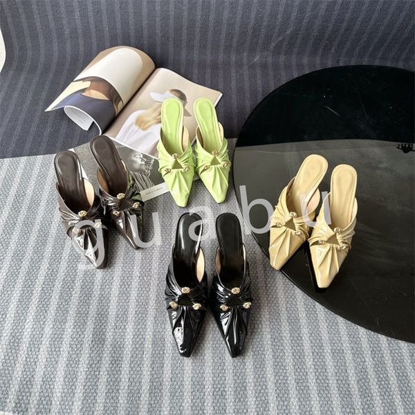 designer luxury women genuine leather sandals summer fold design comfortable high-heeled slippers, Black
designer luxury women genuine leather sandals summer fold design comfortable high-heeled slippers, Black