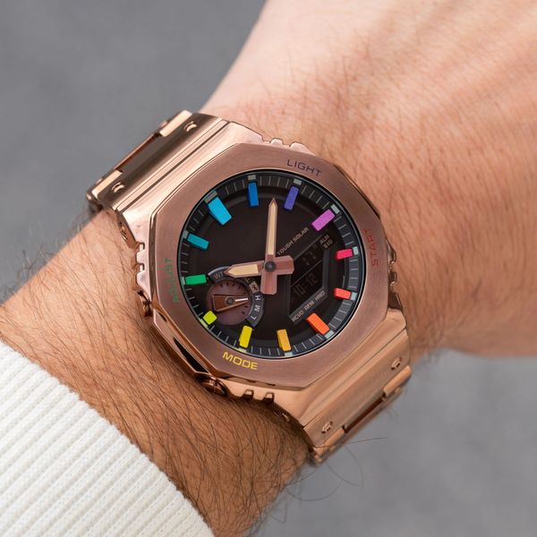 sports quartz digital watch original shock watch full function world time led automatic hand light alloy rainbow dial rose gold gm-b2100 oak, Slivery;golden
sports quartz digital watch original shock watch full function world time led automatic hand light alloy rainbow dial rose gold gm-b2100 oak, Slivery;golden
