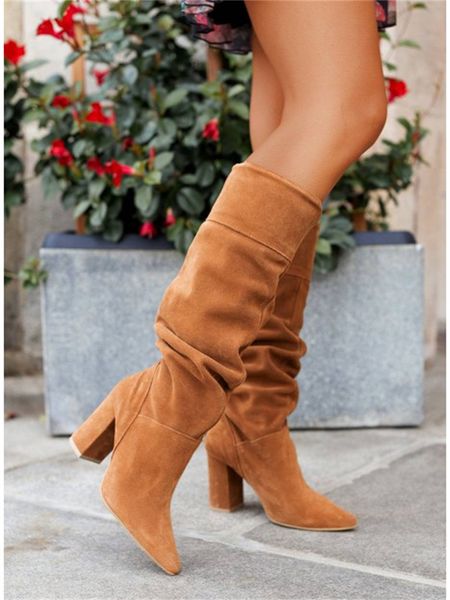 women boots2023 winter new designer luxury faux suede fashion high heel women shoes elegant plus size lady mid calf boots, Black
women boots2023 winter new designer luxury faux suede fashion high heel women shoes elegant plus size lady mid calf boots, Black