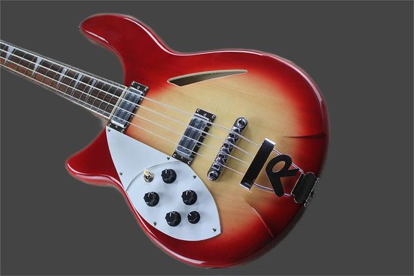 4 left hand string red cherry half empty heart electric bass with rosewood fretboard, custom service available
4 left hand string red cherry half empty heart electric bass with rosewood fretboard, custom service available