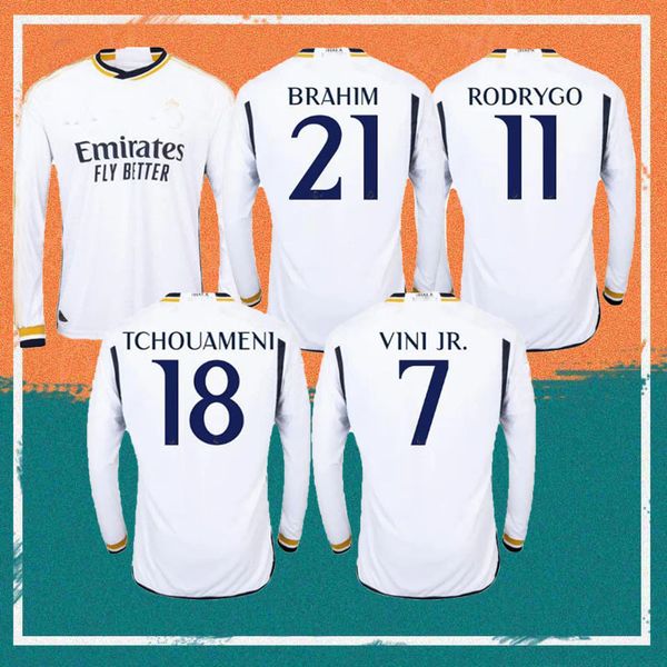 23/24 real madrids long sleeve bellingham soccer jersey 2023 modric alaba vini jr shirt rodrygo valverde tchouameni fran garcii football uni, Black;yellow
23/24 real madrids long sleeve bellingham soccer jersey 2023 modric alaba vini jr shirt rodrygo valverde tchouameni fran garcii football uni, Black;yellow