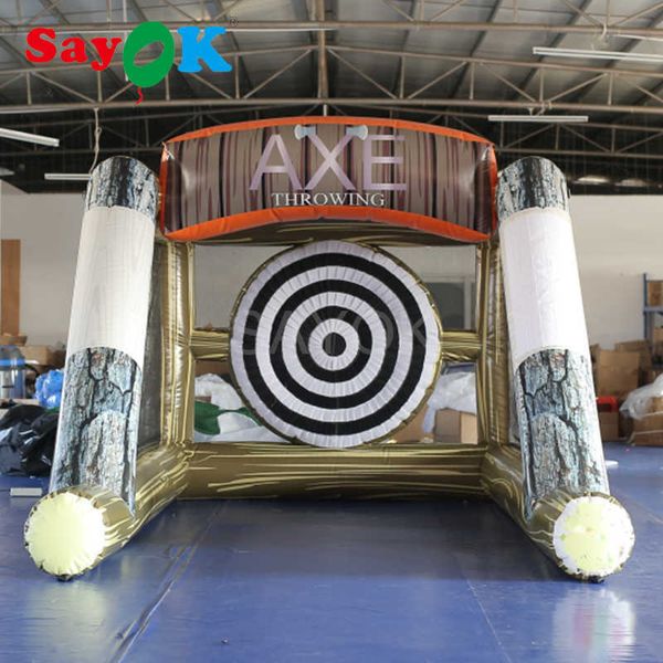 sayok 2.6m(8.53ft)inflatable axe throwing game inflatable football soccer shooting board with air blower and axes
sayok 2.6m(8.53ft)inflatable axe throwing game inflatable football soccer shooting board with air blower and axes