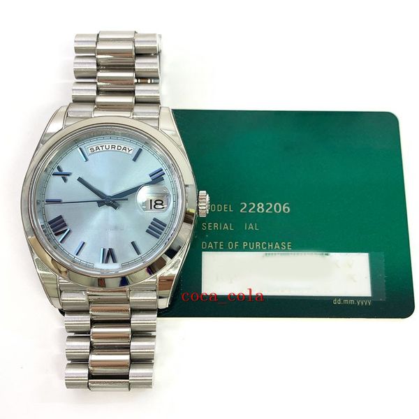 bp factory maker day-date 40 228206 platinum president wristwatch, ice blue quadrant romansapphire automatic waterproof fashion men's w, Slivery;brown
bp factory maker day-date 40 228206 platinum president wristwatch, ice blue quadrant romansapphire automatic waterproof fashion men's w, Slivery;brown