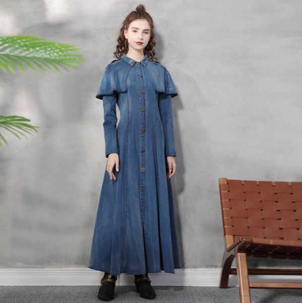 spring vintage charm: cape denim long skirt dress - high waist, slim fit, long sleeves. casual & flora print. blue. sizes s, , l, xl. perfe, Black;gray
spring vintage charm: cape denim long skirt dress - high waist, slim fit, long sleeves. casual & flora print. blue. sizes s, , l, xl. perfe, Black;gray