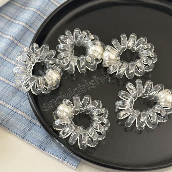 woman versatile transparent telephone wire plastic elastics hair band pearl scrunchies ladies ponytail holder hair accessories, Slivery;white
woman versatile transparent telephone wire plastic elastics hair band pearl scrunchies ladies ponytail holder hair accessories, Slivery;white