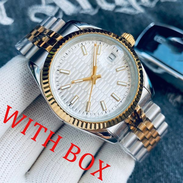 mens mechanical watches 36/41mm automatic full stainless steel luminous waterproof 31mm quartz women watch couples style classic wristwatche, Slivery;brown
mens mechanical watches 36/41mm automatic full stainless steel luminous waterproof 31mm quartz women watch couples style classic wristwatche, Slivery;brown