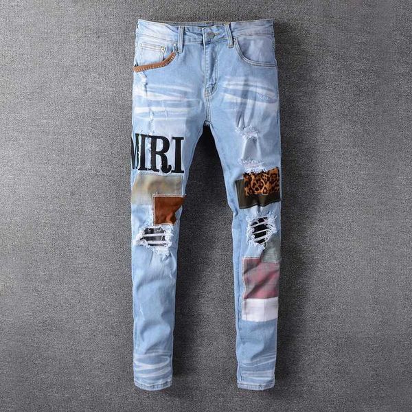 men's jeans fashionable blue with holes slim fit washed hip hop dj party punk rock pants 
men's jeans fashionable blue with holes slim fit washed hip hop dj party punk rock pants