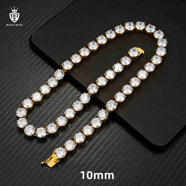 hip hop super big 10mm width jewelry stainless steel gold plated iced out tennis chain cubic zirconia classic tennis necklace, Silver
hip hop super big 10mm width jewelry stainless steel gold plated iced out tennis chain cubic zirconia classic tennis necklace, Silver