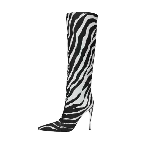 new women zebra black white striped over knee boots 2023 spring pointed toe cover thin high heels fashion stretch slip on shoes
new women zebra black white striped over knee boots 2023 spring pointed toe cover thin high heels fashion stretch slip on shoes