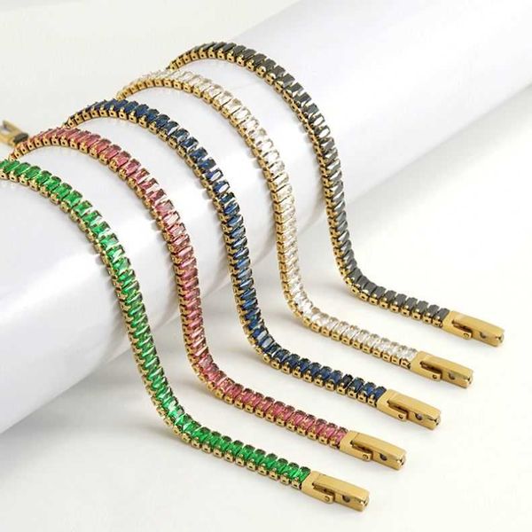 2023 wholesale luxury trendy stainless steel colorful diamond tennis bracelets rectangular cubic zircon women, Silver
2023 wholesale luxury trendy stainless steel colorful diamond tennis bracelets rectangular cubic zircon women, Silver