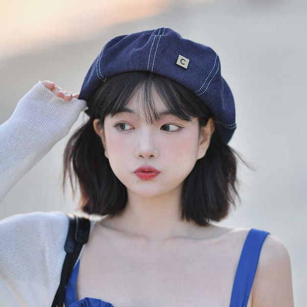 berets 2023 denim berets hat retro casual spring and summer shade painter cap korean alphabet blue beret women's hats z0616, Blue;gray
berets 2023 denim berets hat retro casual spring and summer shade painter cap korean alphabet blue beret women's hats z0616, Blue;gray