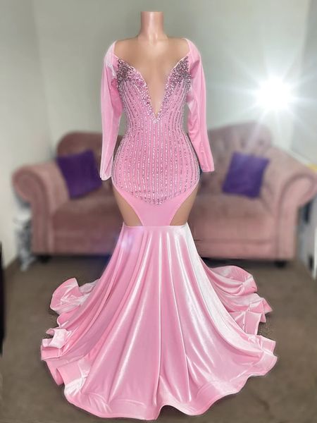 pink velvet mermaid african prom birthday dresses with long sleeve gillter beaded sheer mesh black girl evening party gown
pink velvet mermaid african prom birthday dresses with long sleeve gillter beaded sheer mesh black girl evening party gown