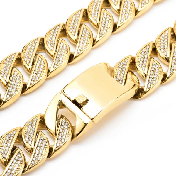 18k gold iced out diamond cuban chain hip hop miami necklace men's heavy chunky link zircon choker 32mm wide, Silver
18k gold iced out diamond cuban chain hip hop miami necklace men's heavy chunky link zircon choker 32mm wide, Silver