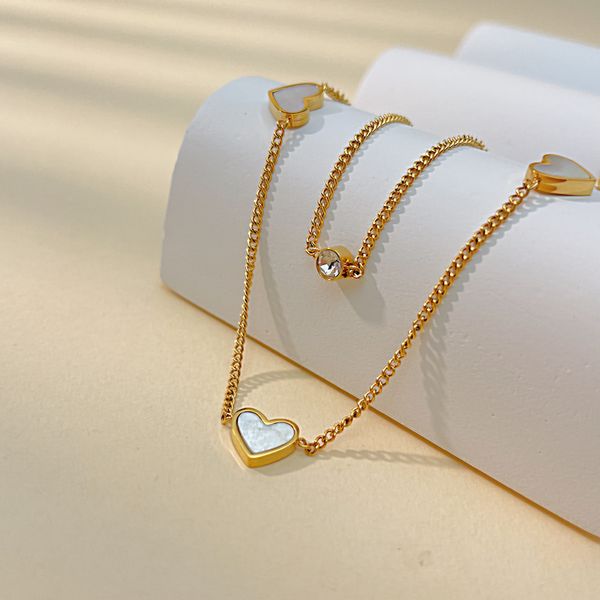 girls bracelet anklets simple fashion summer jewelry double layered stainless steel shell heart drill anklet for women 8.5inch +6cm gold n15, Black
girls bracelet anklets simple fashion summer jewelry double layered stainless steel shell heart drill anklet for women 8.5inch +6cm gold n15, Black