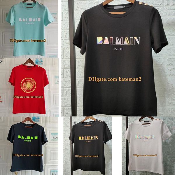 womens t shirts cotton t shirts flocking letter decoration shoulder button decoration eur size xs-2xl summer womens round neck tees designer, White
womens t shirts cotton t shirts flocking letter decoration shoulder button decoration eur size xs-2xl summer womens round neck tees designer, White