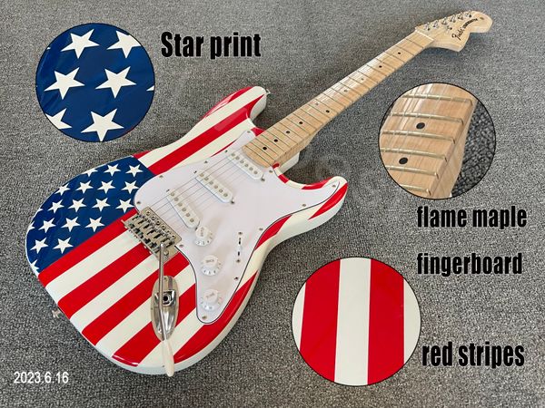 electric gutiar 4.5cm body thickness flame maple neck and fingerboard star body print and red stripes chrome parts high glossy
electric gutiar 4.5cm body thickness flame maple neck and fingerboard star body print and red stripes chrome parts high glossy