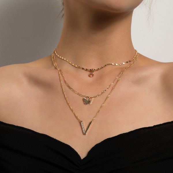 fashion trends multi-layer butterfly diamond crystal letter pendant personality necklace pendant necklace fine gift anniversary jewelry gift, Silver
fashion trends multi-layer butterfly diamond crystal letter pendant personality necklace pendant necklace fine gift anniversary jewelry gift, Silver