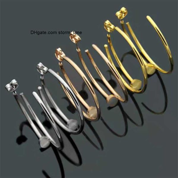 luxury factory wholesale without drill nails earrings fashion hoop earring for women classic designer jewelry gifts, Golden;silver
luxury factory wholesale without drill nails earrings fashion hoop earring for women classic designer jewelry gifts, Golden;silver