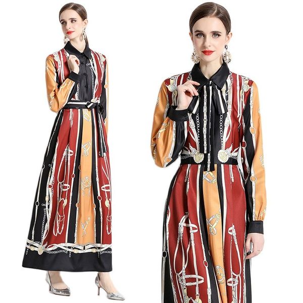 women's print bow belted maxi dress long sleeve robes 2023 luxury designer going out party lapel button front elegant shirt dresses vac, Black;gray
women's print bow belted maxi dress long sleeve robes 2023 luxury designer going out party lapel button front elegant shirt dresses vac, Black;gray