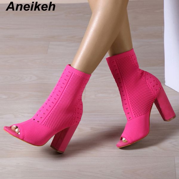 2023 fashion ankle knitted hollow boots thick high heel women spring autumn boots pointed fish mouth shoes 35-42, Black
2023 fashion ankle knitted hollow boots thick high heel women spring autumn boots pointed fish mouth shoes 35-42, Black